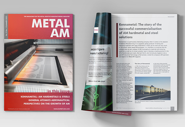 Kennametal's Additive Manufacturing Capabilities Featured in Metal AM Magazine